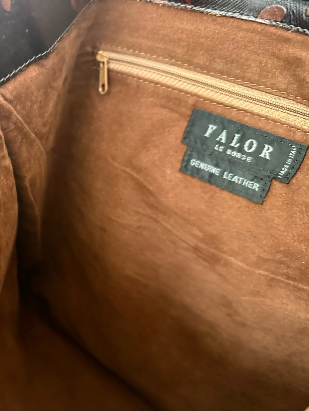 Falor le Borse Hand Tooled Leather Tote Bag in Brown - Picture 4 of 15